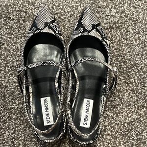 Steve Madden Snakeskin Black and White Heels